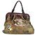 CHANEL Borsa a mano in tela e pelle ricamata graffiti khaki CC Auth 127134SM Cachi
