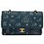 Sac à épaule en toile matelassée Icon Line de CHANEL, bleu marine, doré, CC Auth 127540SV - vue 13