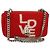 Borsa a spalla Burberry catena pile rossa argento Auth bs26879 Rosso