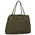 PRADA Hand Bag Nylon Khaki Silver Auth bs26850 Silvery