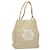 CHANEL Borsa Tote Camelia Pelle di Pecora Beige Oro CC Auth 130498 D'oro