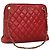 CHANEL Matelassierte Kette Schultertasche Lammleder Rot Gold CC Auth BA3499 Golden