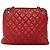 CHANEL Matelassierte Kette Schultertasche Lammleder Rot Gold CC Auth BA3499 Golden - Ansicht 2