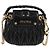 Borsa a spalla Miu Miu Matelassé Chain Pouch in pelle nera e oro Auth 128140SM Nero D'oro - vista 2