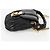 Borsa a spalla Miu Miu Matelassé Chain Pouch in pelle nera e oro Auth 128140SM Nero D'oro - vista 4