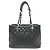 Chanel schwarze genarbte Kalbsleder-Tote