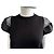 Top de punto negro Sacai de algodón y tul - vista 17