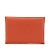 Hermès Monedero Duo Calvi Hermes en cuero de cabra marrón Castaño