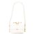 Chanel Branco Couro Amassado En Vogue Flap Corda Cru