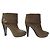 NUEVAS BOTAS LOUIS VUITTON QUEEN TALLA 39 TACÓN CUERO MARRÓN Castaño - vista 3