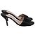 Timeless Sandali con tacco Chanel CC Bow in pelle nera Nero