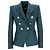 Blazer duplo abotoado adornado em lã verde Balmain