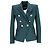 Blazer duplo abotoado adornado em lã verde Balmain - vista 8