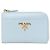 Billetera compacta de cuero Saffiano Prada Azul