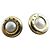 Chanel paio di gemelli per donna in acciaio dorato e perla, VINTAGE Gold hardware