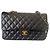 Borsa a mano Chanel 2.55 in pelle d'agnello nera Nero