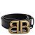 Cinturón Balenciaga BB Belt 30 de cuero negro con hebilla dorada