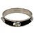 Pulsera de brazalete de tono plateado con esmalte negro 3D Skull de Alexander McQueen