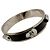 Pulsera de brazalete de tono plateado con esmalte negro 3D Skull de Alexander McQueen - vista 2