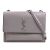 Borsa a spalla in pelle grigia e argento di Saint Laurent Marrone