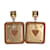 Hermès Boucles d'oreilles Stud As de Coeur Hermes Marron Doré  - vue 1