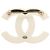 Spilla in plastica CHANEL COCO Mark con strass bianchi CC Auth BA3099 Bianco - vista 3