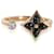 Louis Vuitton Yellow Gold Onyx and Diamond Color Blossom Mini Star Ring  ref.2339116