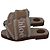 Chloé Chloe Woody Shearling Flat Slides in Beige Canvas - view 4