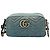 Borsa a tracolla Gucci GG Marmont in denim blu trapuntato