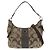 Borsa in tela e pelle 2WAY Signature Coach F19281 Marrone
