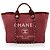 Gabrielle Chanel Canvas Deauville Medium Tote Rot