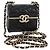 CHANEL Borsa a Spalla Matelassé con Catena in Pelle di Agnello Nera Oro CC Auth 127743SM Nero D'oro