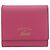 Cartera trifold de cuero rosa Gucci