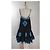 Abito Juliet Dunn in cotone con paillettes nero e turchese - vista 4
