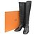 Hermès Botas largas de cuero Hermes negras Negro