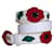 Yves Saint Laurent Ceinture blanche YSL des années 80 avec des coquelicots rouges  - vue 1