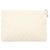 CHANEL Matelassé Bolsa Clutch Lona Branca Prata CC Auth bs27077V Branco - vista 2