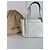 Céline Vintage Celine Paris Leder Baumwollhandtasche weiß - Ansicht 10