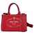 Prada Rote Mini Canapa Canvas Tote Tasche - Ansicht 2