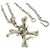 Brook Brothers Collana Royal Order Skull Crossbones Crown in SV925 Argento - vista 3