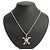 Brook Brothers Collana Royal Order Skull Crossbones Crown in SV925 Argento - vista 4