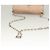 VALENTINO Borsa a spalla con catena di strass in suede rosa argento Auth BA3802 - vista 7