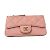 Monedero de piel de ternera granulada rosa Chanel