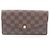 Portafoglio Lungo Sarah Damier Ébène di Louis Vuitton Marrone