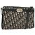 Christian Dior Trotter Canvas Schultertasche Navy Gold Auth ep9528 Golden Marineblau