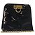 Borsa a Spalla Gancini Chain di Salvatore Ferragamo Smalto Nero Oro Auth 128633