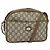 Borsa a spalla GUCCI GG Plus Supreme PVC Beige Oro Auth th6208 D'oro