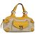 Bolso de mano Gancini de lona amarilla y plata de Salvatore Ferragamo Auth 128676 Amarillo