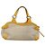 Bolso de mano Gancini de lona amarilla y plata de Salvatore Ferragamo Auth 128676 Amarillo - vista 3