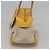 Bolso de mano Gancini de lona amarilla y plata de Salvatore Ferragamo Auth 128676 Amarillo - vista 5